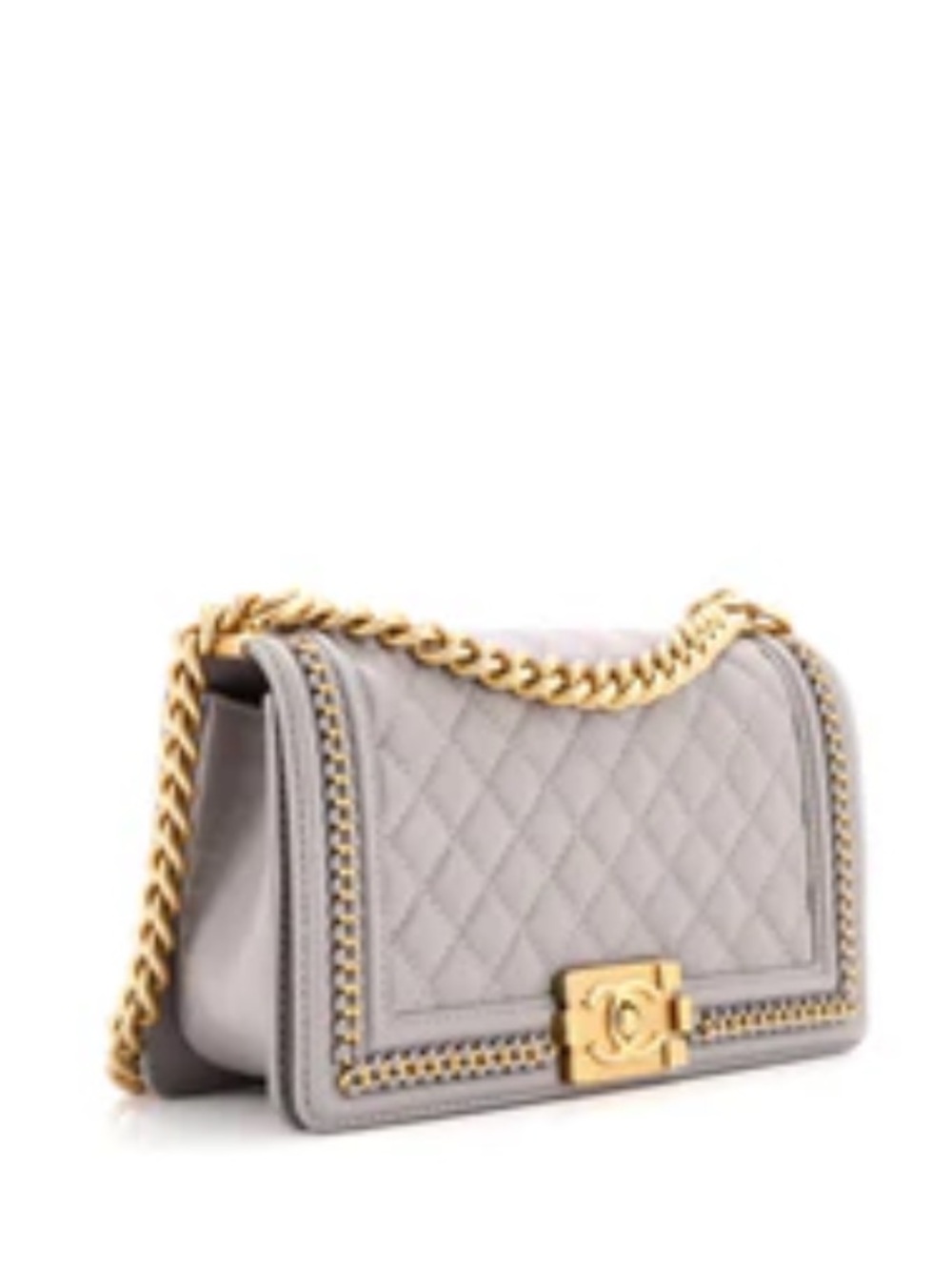 CHANEL Quilted Le Boy Flap Bag In quilted caviar | pale lilac